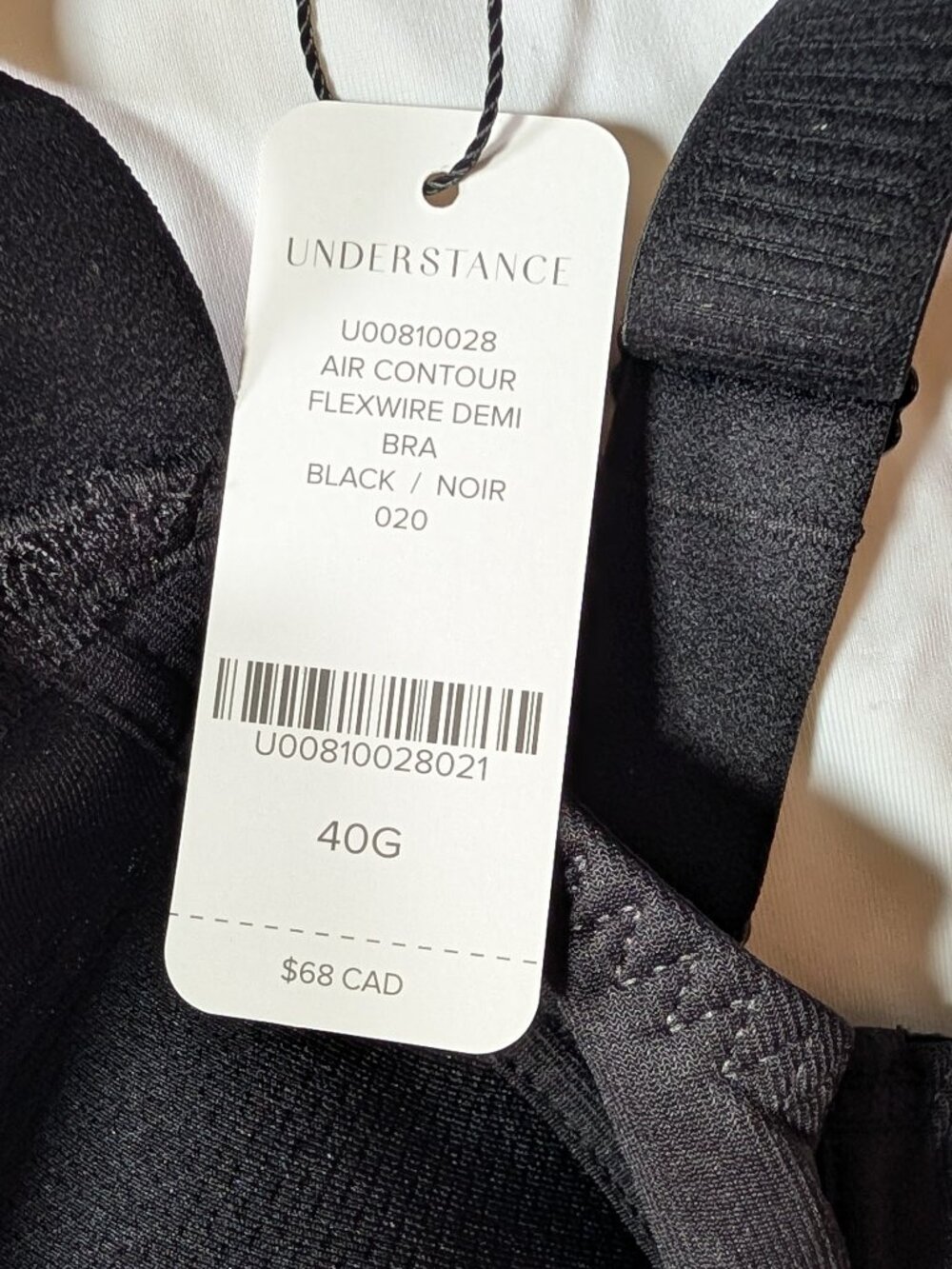 NWT Understance - 	AirContour FlexWire Demi Bra, 40G black noir
